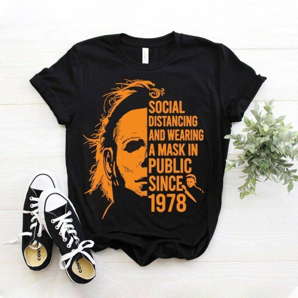 Michael Myers Graphic Tee Horror Character Fan Gift Casual Halloween T Shirt 91